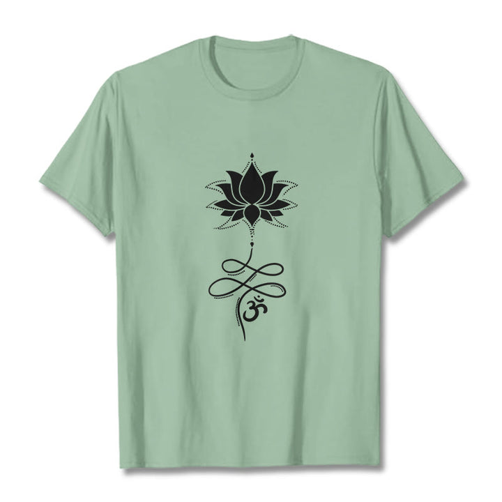 Buddha Stones Lotus OM Sanskrit Tee T-shirt - PaleGreen - 2XL - image 14