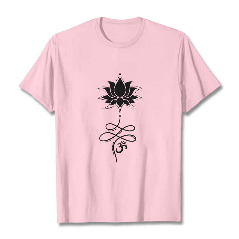 Buddha Stones Lotus OM Sanskrit Tee T-shirt - LightPink - 2XL - image 12