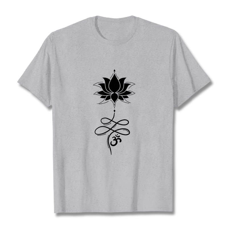 Buddha Stones Lotus OM Sanskrit Tee T-shirt - LightGrey - 2XL - image 19
