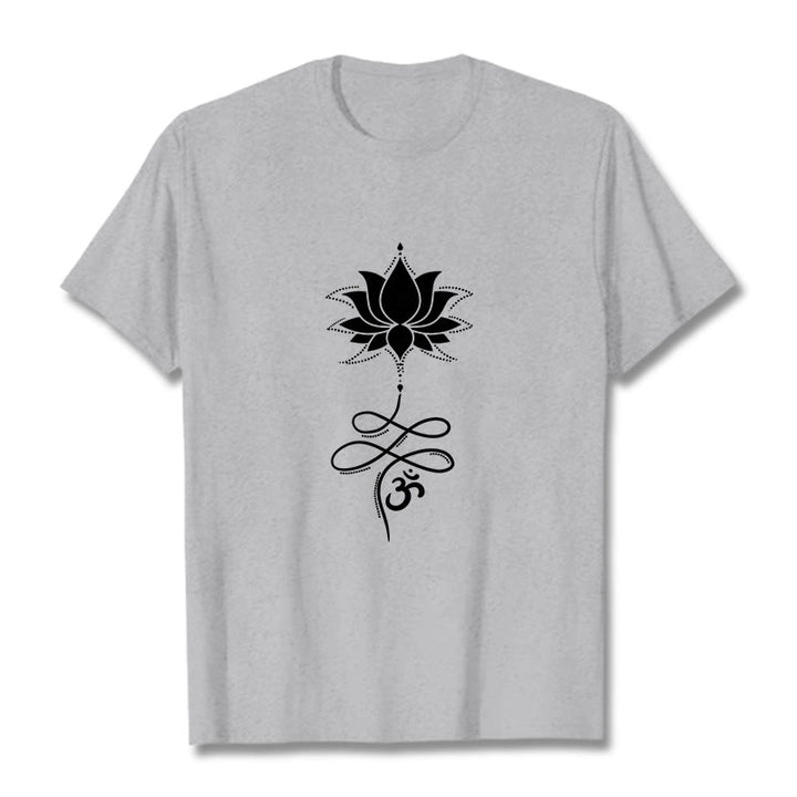 Buddha Stones Lotus OM Sanskrit Tee T-shirt - LightGrey - 2XL - image 19
