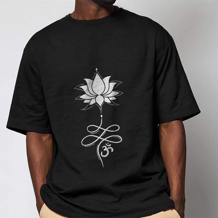 Buddha Stones Lotus OM Sanskrit Tee T-shirt - image 1