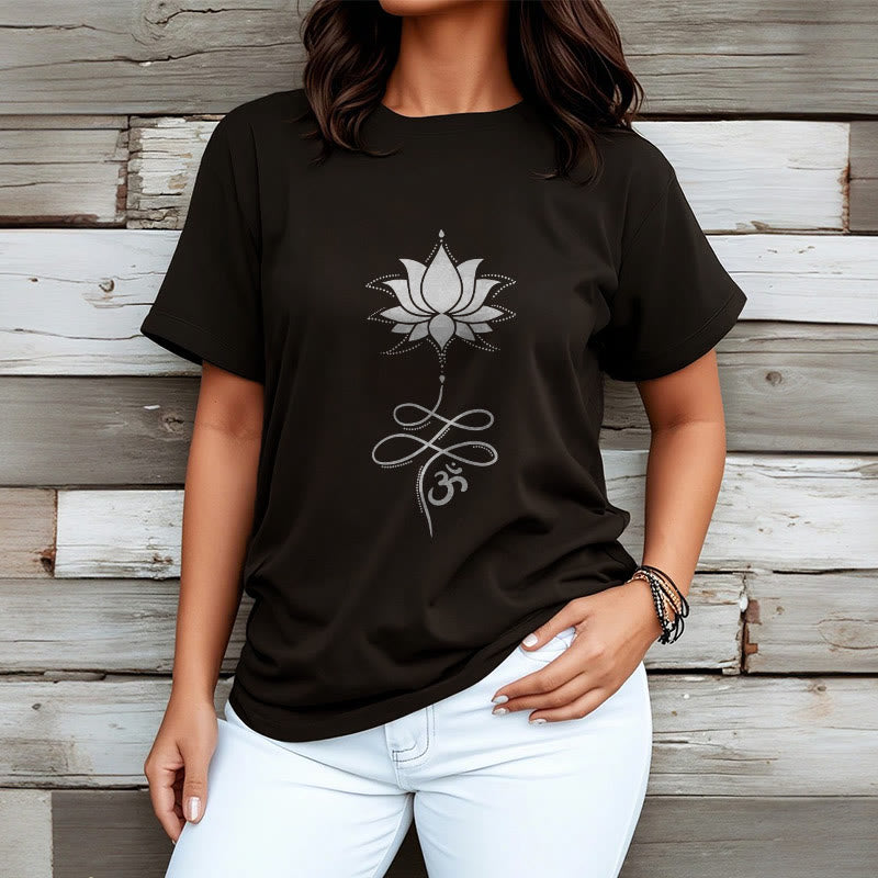 Buddha Stones Lotus OM Sanskrit Tee T-shirt - image 2