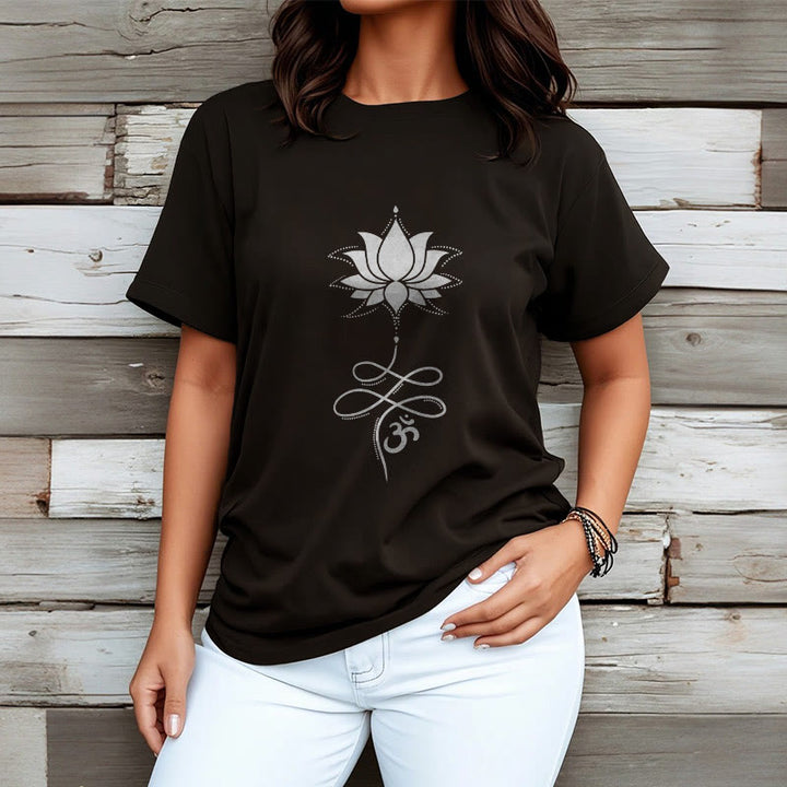 Buddha Stones Lotus OM Sanskrit Tee T-shirt - image 2