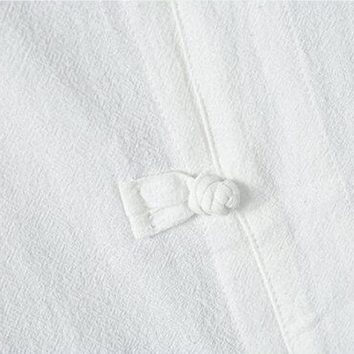 Buddha Stones Daily Casual Plain Chinese Frog-Button Men's Short Sleeve Cotton Linen Shirt - image 3