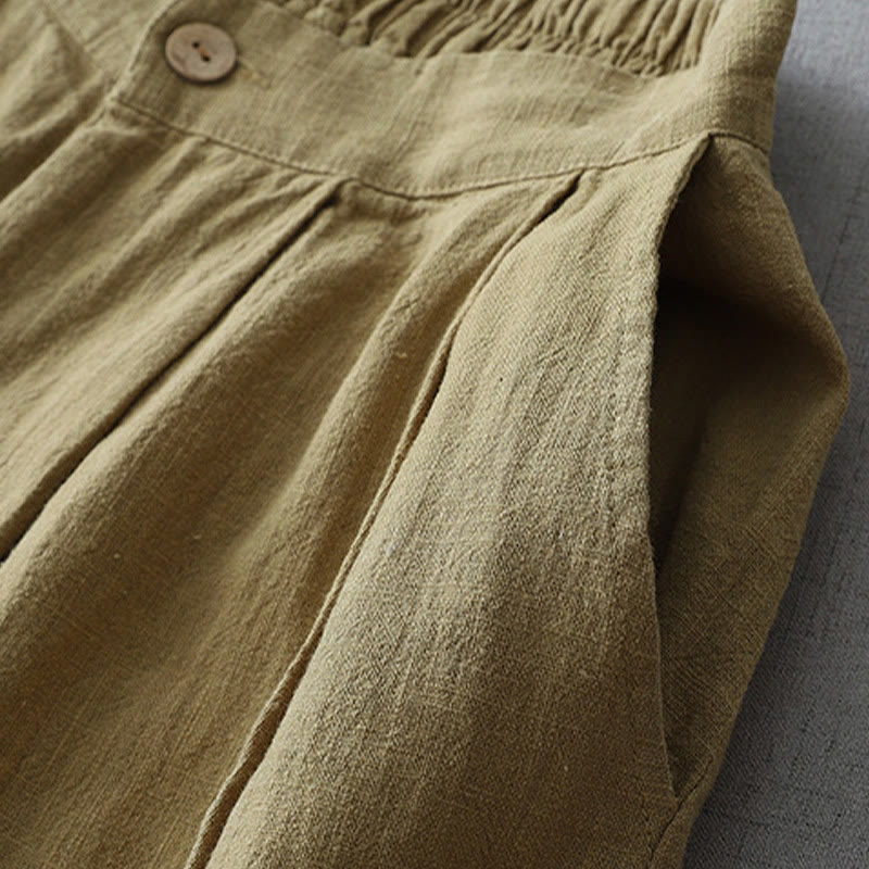 Buddha Stones Casual Plain Loose 7-8 Length Women's Polyester Wide Leg Pants With Pockets - image 12