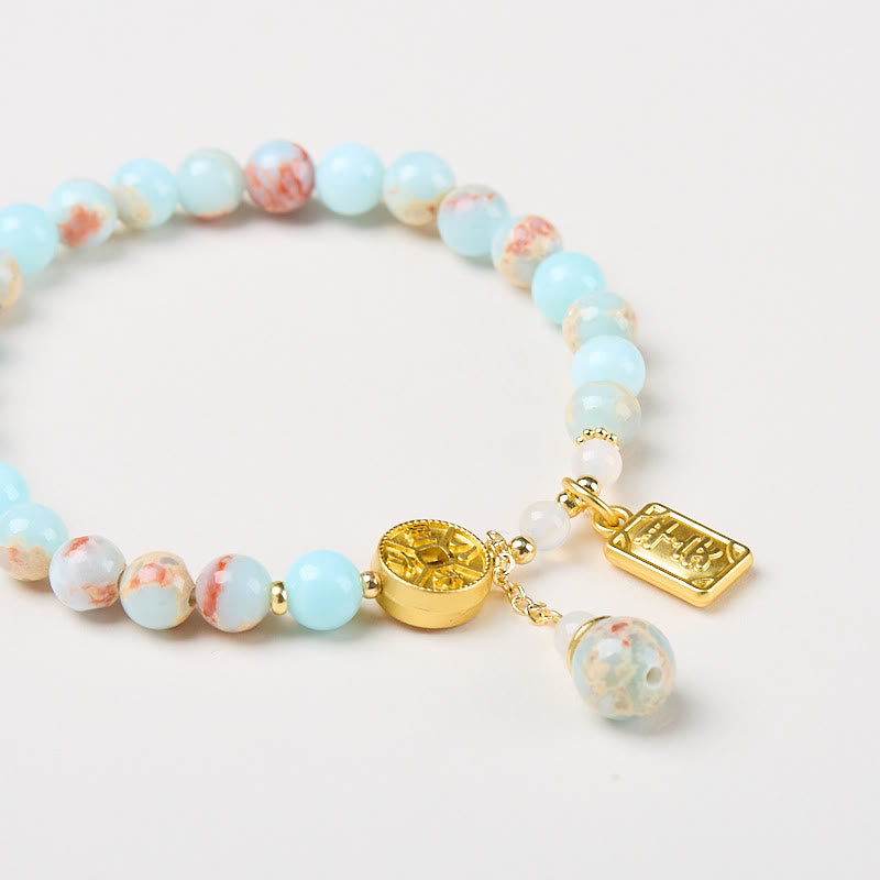 Buddha Stones Shoushan Stone Copper Coin Money From All Directions Wealth Bracelet - image 3