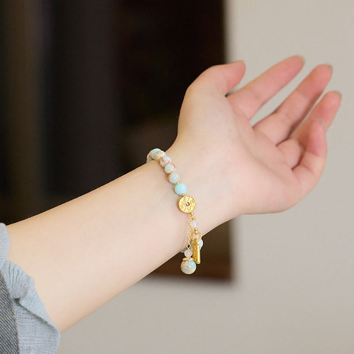 Buddha Stones Shoushan Stone Copper Coin Money From All Directions Wealth Bracelet - image 5