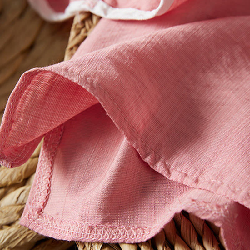 Buddha Stones Casual Women's Flowers Embroidery Pattern Frog-button Slanted Collar Design Three Quarter Sleeve Cotton Linen Shirt - image 24