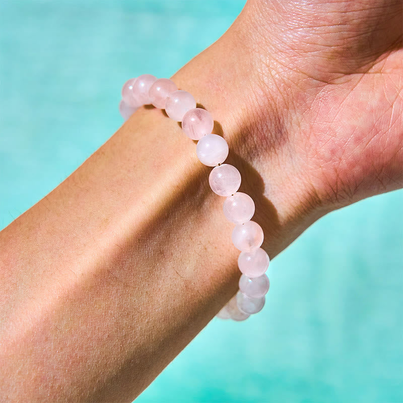 Buddha Stones Natural Pink Crystal Beads Peace Buckle Self-acceptance Bracelet - image 3