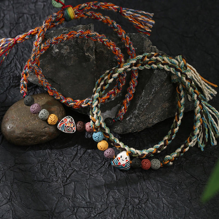 Buddha Stones Dragon Boat Festival Colorful Rope Lava Rock Fu Character Rice Dumplings Luck Braided Bracelet - image 13