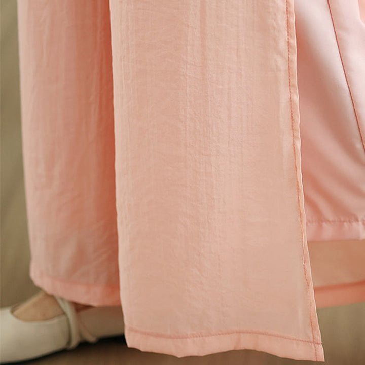 Buddha Stones Casual Vintage Side Slit Hem Design Cotton Linen Women's Wide Leg Pants With Pockets - image 6