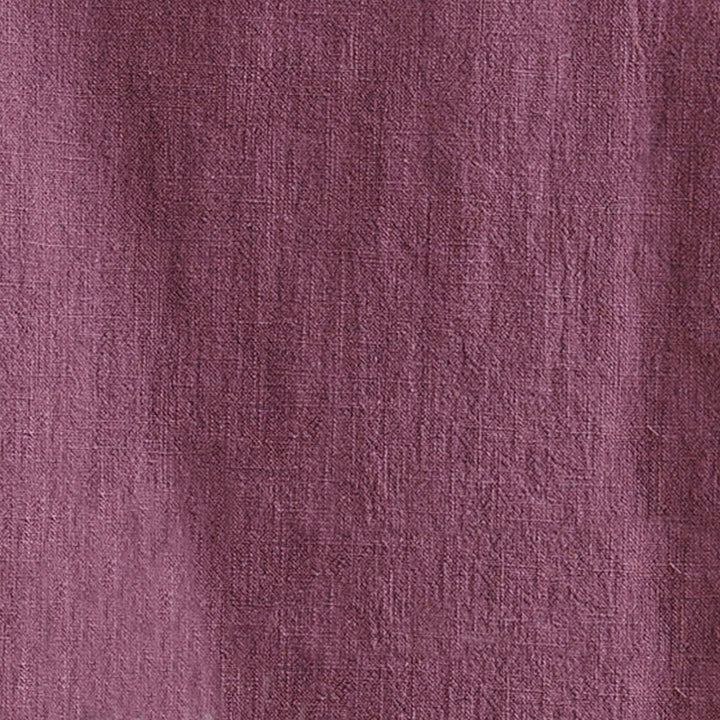 Buddha Stones Plain Chinese Frog-Button Stand Collar Design Women's Cotton Linen Half Sleeve Shirt - image 14