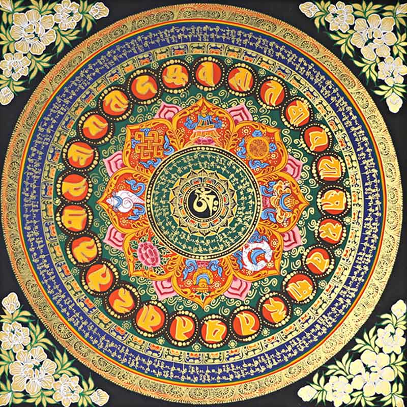Buddha Stones Tibetan Thangka Painting Om Mani Padme Hum Scripture Handmade Decoration(Random Style) - image 16
