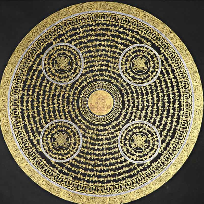 Buddha Stones Tibetan Thangka Painting Om Mani Padme Hum Scripture Handmade Decoration(Random Style) - image 13