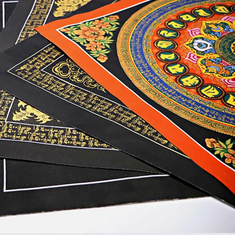 Buddha Stones Tibetan Thangka Painting Om Mani Padme Hum Scripture Handmade Decoration(Random Style) - image 17