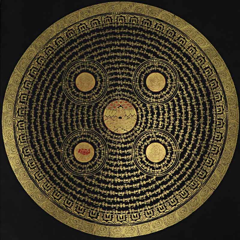 Buddha Stones Tibetan Thangka Painting Om Mani Padme Hum Scripture Handmade Decoration(Random Style) - image 10