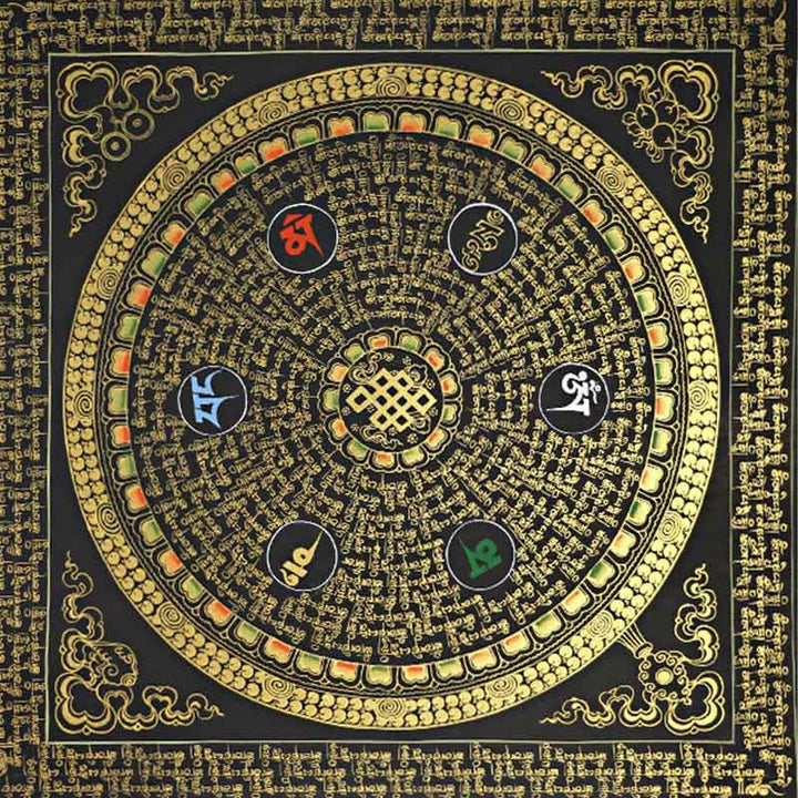 Buddha Stones Tibetan Thangka Painting Om Mani Padme Hum Scripture Handmade Decoration(Random Style) - image 12