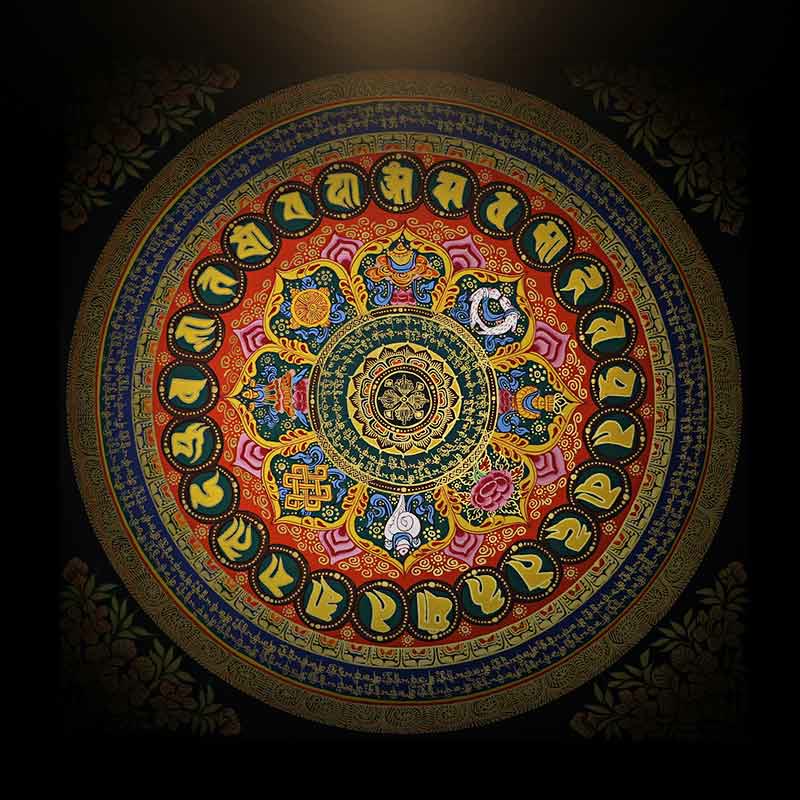 Buddha Stones Tibetan Thangka Painting Om Mani Padme Hum Scripture Handmade Decoration(Random Style) - image 24