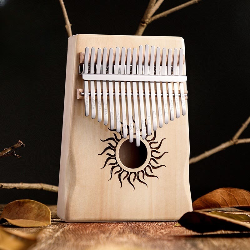 Buddha Stones Kalimba 17/21 Keys Thumb Piano Sun Pattern Maple Wood Beginners Portable Finger Piano - 17 Keys - Original - image 12