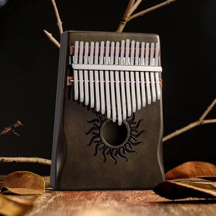 Buddha Stones Kalimba 17/21 Keys Thumb Piano Sun Pattern Maple Wood Beginners Portable Finger Piano - 17 Keys - Retro - image 1