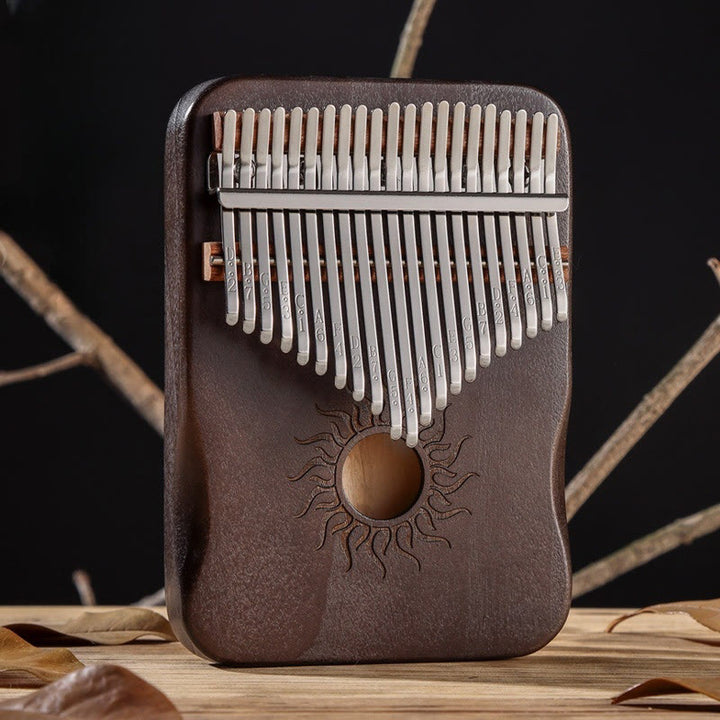 Buddha Stones Kalimba 17/21 Keys Thumb Piano Sun Pattern Maple Wood Beginners Portable Finger Piano - 21 Keys - Retro - image 14