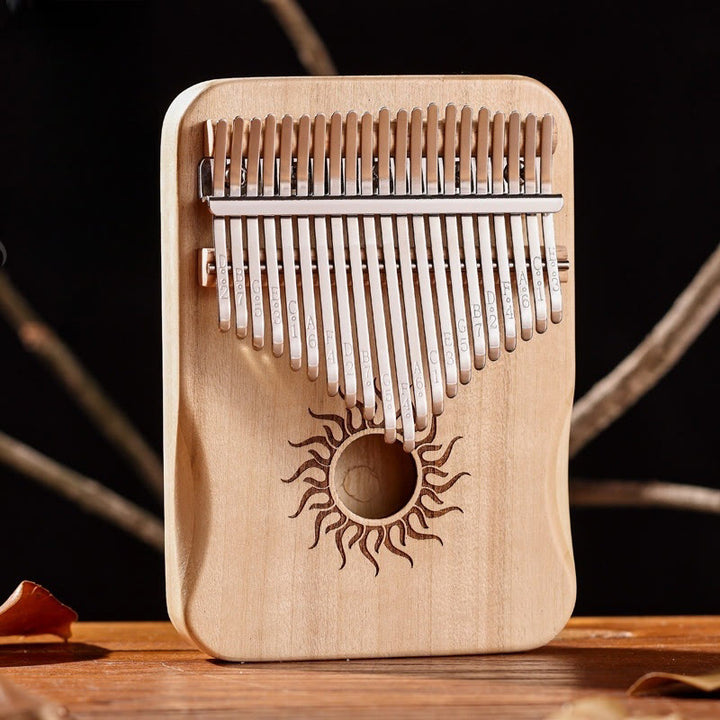 Buddha Stones Kalimba 17/21 Keys Thumb Piano Sun Pattern Maple Wood Beginners Portable Finger Piano - 21 Keys - Original - image 22