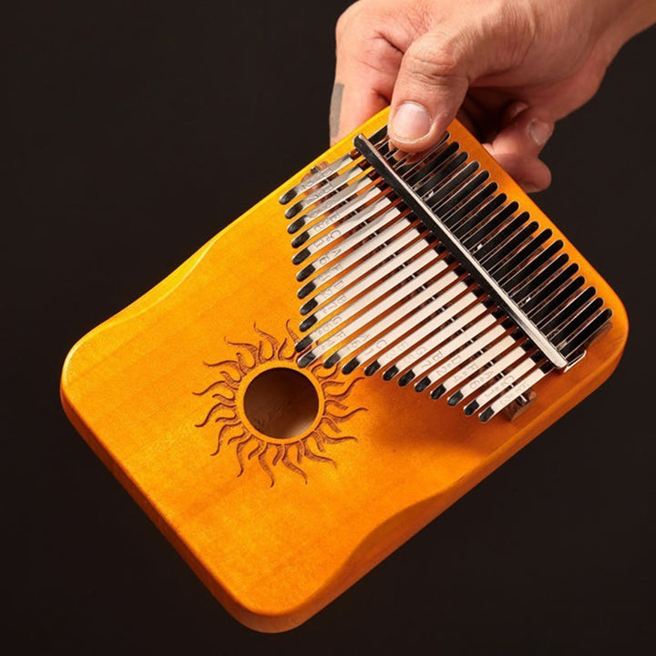 Buddha Stones Kalimba 17/21 Keys Thumb Piano Sun Pattern Maple Wood Beginners Portable Finger Piano - image 17