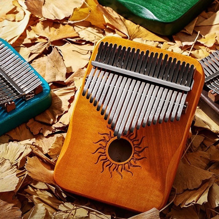 Buddha Stones Kalimba 17/21 Keys Thumb Piano Sun Pattern Maple Wood Beginners Portable Finger Piano - image 16
