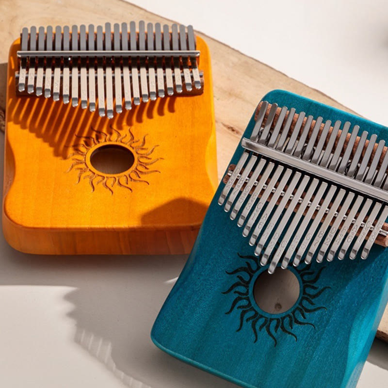 Buddha Stones Kalimba 17/21 Keys Thumb Piano Sun Pattern Maple Wood Beginners Portable Finger Piano - image 11