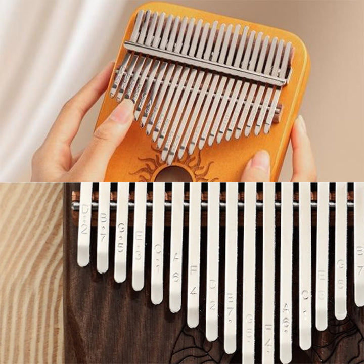 Buddha Stones Kalimba 17/21 Keys Thumb Piano Sun Pattern Maple Wood Beginners Portable Finger Piano - image 20