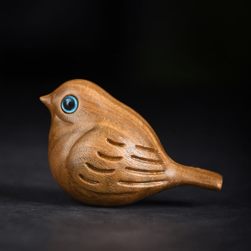 Buddha Stones Mini Magpie Bird Carved Positive Desk Decoration - 1.85*2.56*1.42 in /  4.7*6.5*3.6cm - image 0
