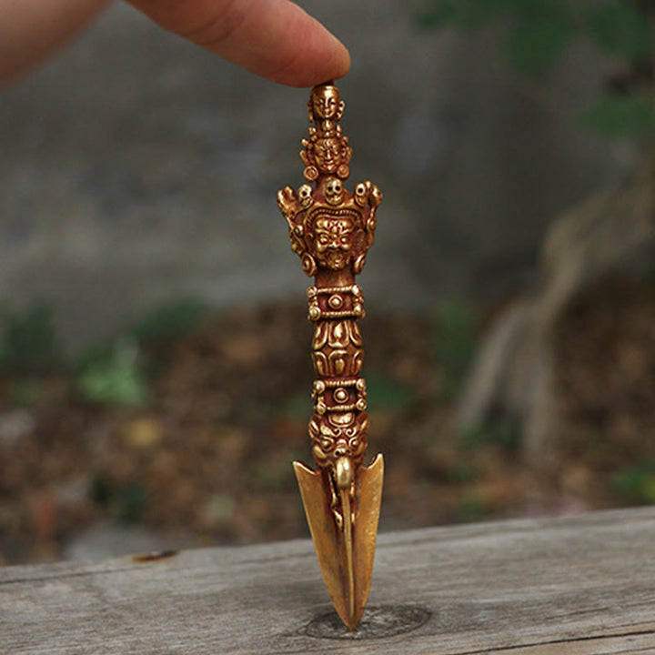 Buddha Stones Handmade Small Nepal Vajra Dorje Strength Copper Metal Decoration - image 2
