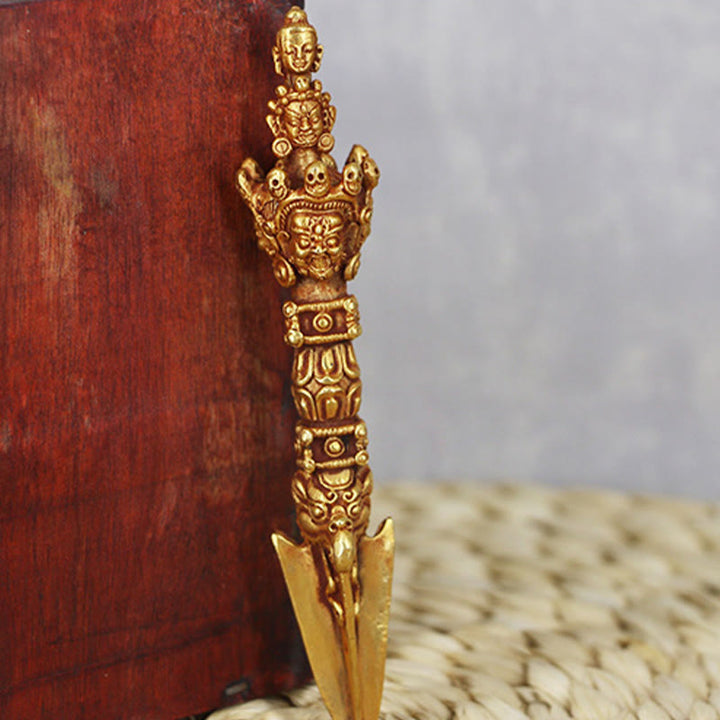 Buddha Stones Handmade Small Nepal Vajra Dorje Strength Copper Metal Decoration - image 3