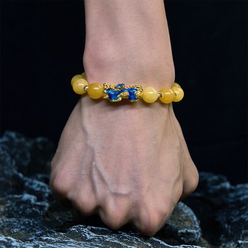 Buddha Stones Natural Topaz Color Change PiXiu Wealth Bracelet - image 2