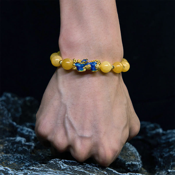 Buddha Stones Natural Topaz Color Change PiXiu Wealth Bracelet - image 2