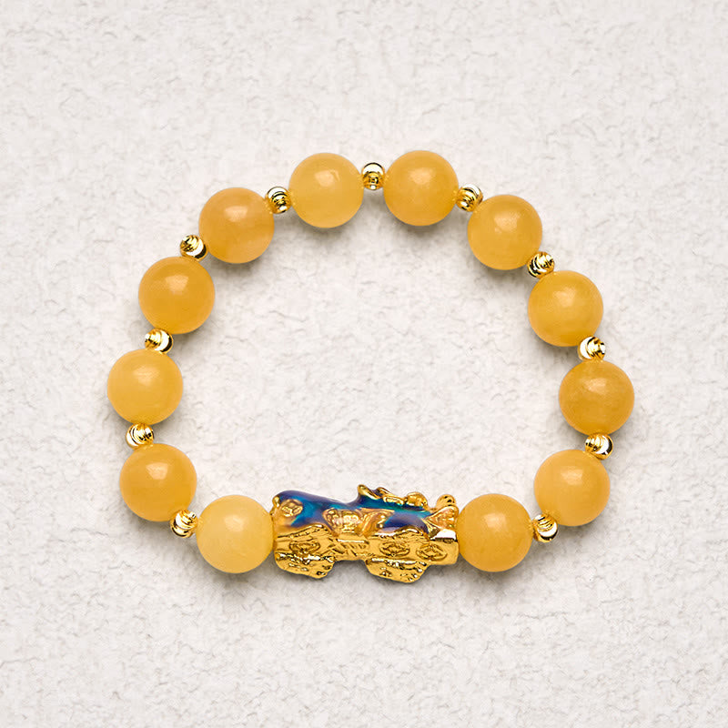 Buddha Stones Natural Topaz Color Change PiXiu Wealth Bracelet - image 4