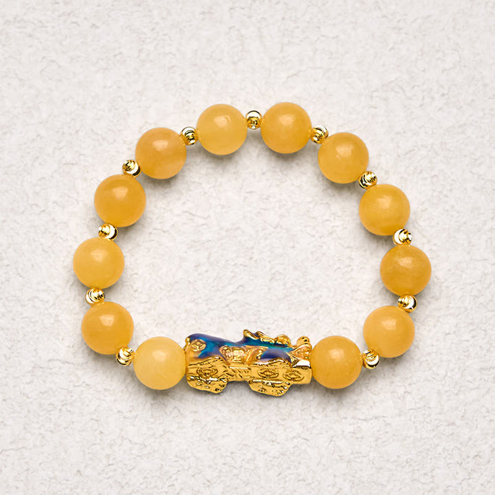 Buddha Stones Natural Topaz Color Change PiXiu Wealth Bracelet - image 4