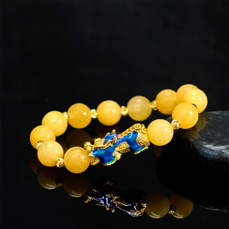 Buddha Stones Natural Topaz Color Change PiXiu Wealth Bracelet - image 1