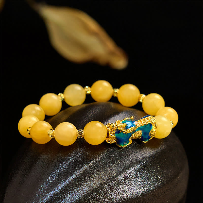 Buddha Stones Natural Topaz Color Change PiXiu Wealth Bracelet - Topaz(Wrist Circumference 14-16cm) - image 0