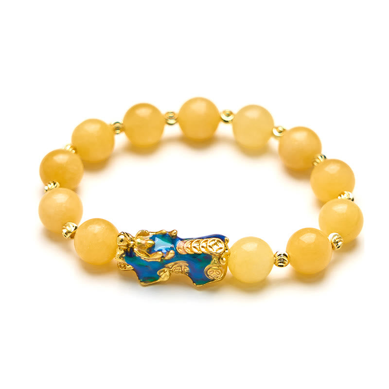 Buddha Stones Natural Topaz Color Change PiXiu Wealth Bracelet - image 3