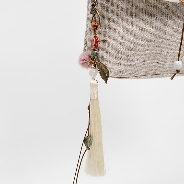 Buddha Stones Handmade Magnolia Embroidered Large Capacity Polyester Canvas Backpack - image 6