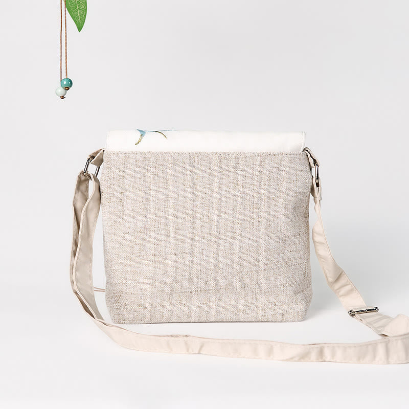 Buddha Stones Handmade Magnolia Embroidered Large Capacity Polyester Canvas Backpack - image 2