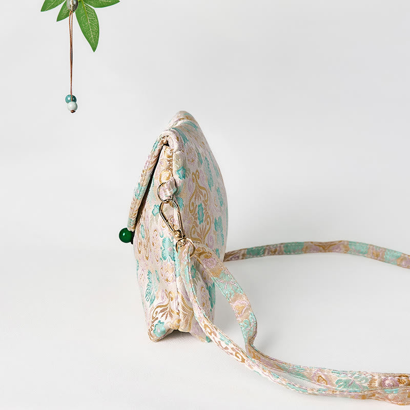 Buddha Stones Retro Flowers Pattern Polyester Cotton Embroidery Crossbody Bag Hangbags - image 3