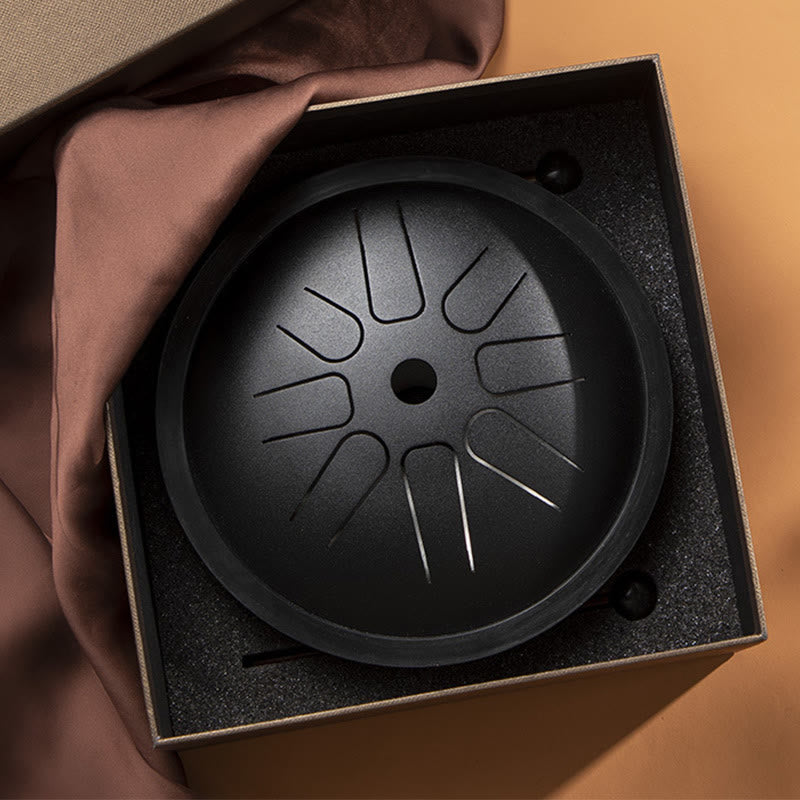 Buddha Stones Steel Tongue Drum Sound Healing Yoga Meditation Drum Kit 8 Note 6 Inch Percussion Instrument - Black 6 IN - image 4