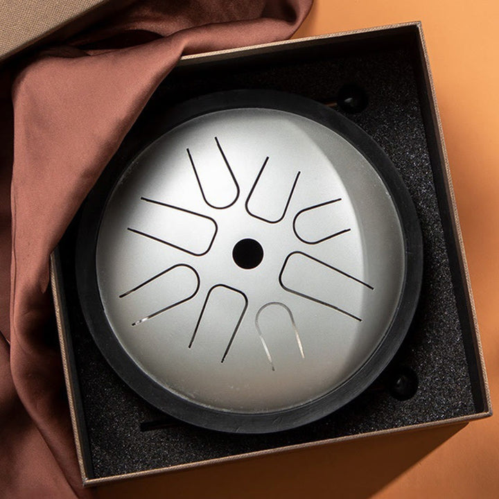 Buddha Stones Steel Tongue Drum Sound Healing Yoga Meditation Drum Kit 8 Note 6 Inch Percussion Instrument - Silver 6 IN - image 0