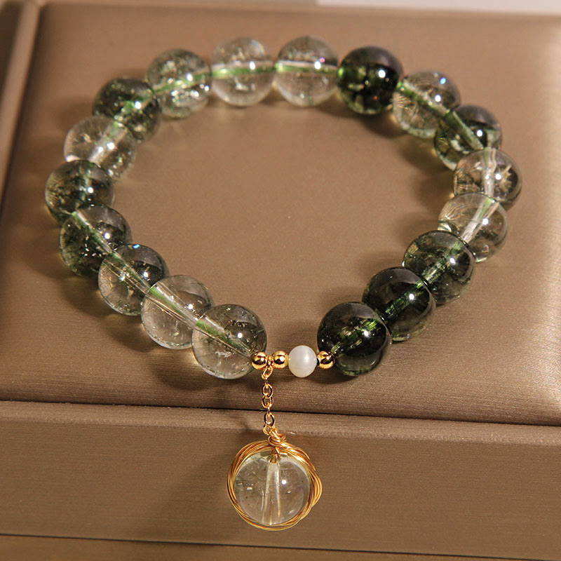 Buddha Stones Natural Green Phantom Crystal Lucky Bracelet - image 3