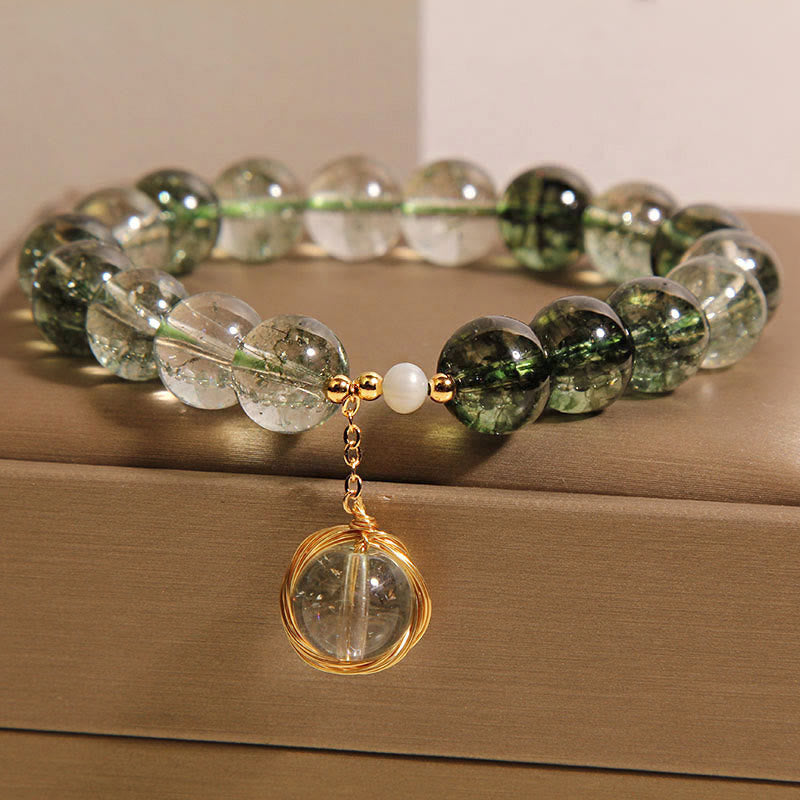 Buddha Stones Natural Green Phantom Crystal Lucky Bracelet - image 5