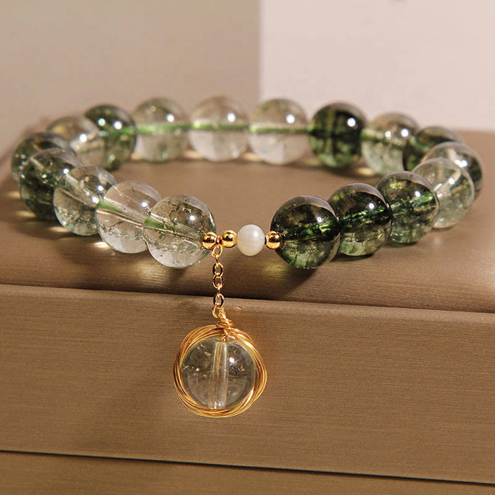 Buddha Stones Natural Green Phantom Crystal Lucky Bracelet - image 5