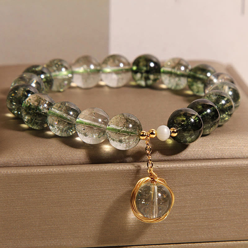 Buddha Stones Natural Green Phantom Crystal Lucky Bracelet - image 4