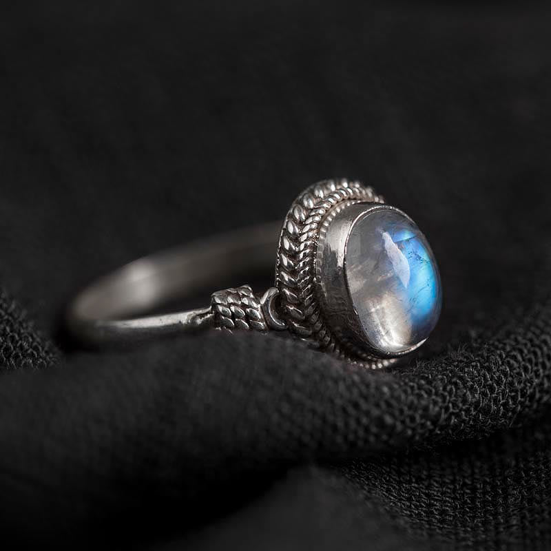 Buddha Stones 925 Sterling Silver Natural Moonstone Positive Ring - image 3